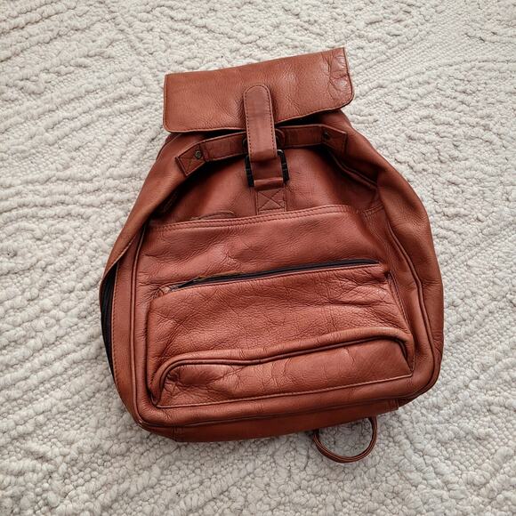Brown Leather Backpack - Picture 1 of 6